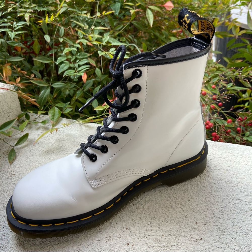 Dr. Martens White 1460 8 Eye Boots - Picture 4 of 6